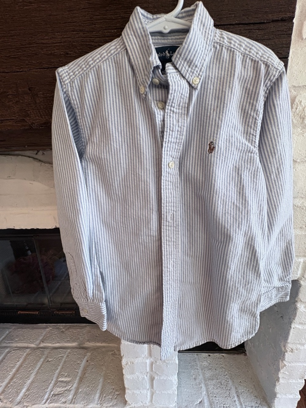 Polo by Ralph Lauren Light Blue & White Striped Button-Down Shirt